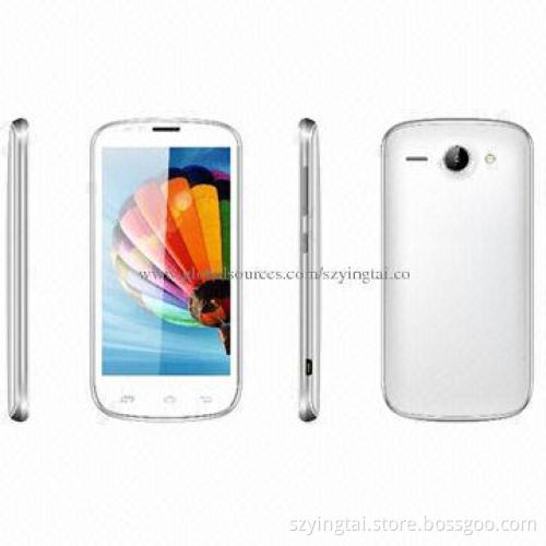 Low-cost 4.5-inch Touch Screen Mobile Phones, 3G/WCDMA 850/2,100MHz, Support GPS, MTK6572 Dual-core